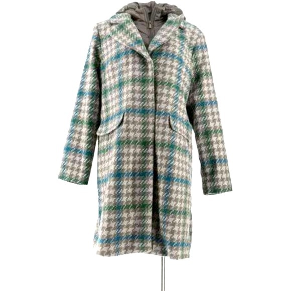 Isaac Mizrahi Houndstooth Coat SZ 12 - Picture 2 of 16